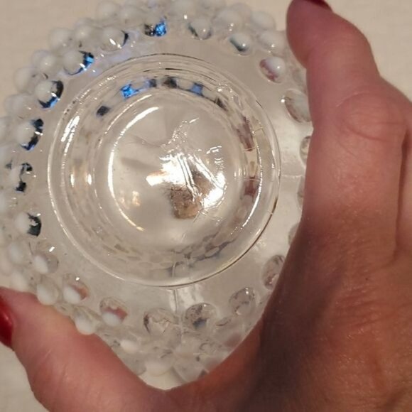 Fenton‎ Vintage White Hobnob Perfume Bottle with Stopper - Picture 6 of 7